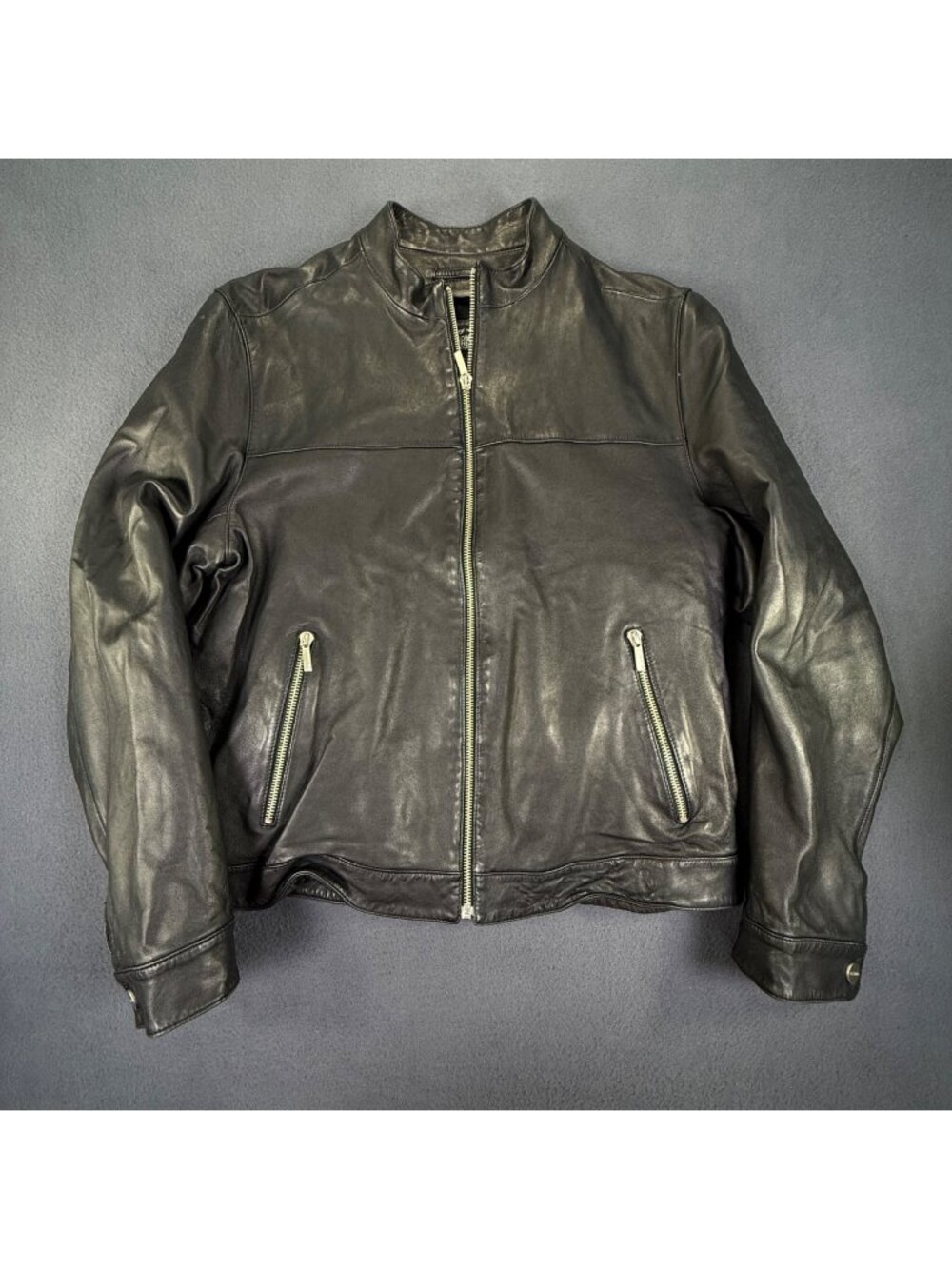 VTG 90's Wilsons Pelle Studio Cafe Racer Mod Retro Italian Leather Jacket Mens L